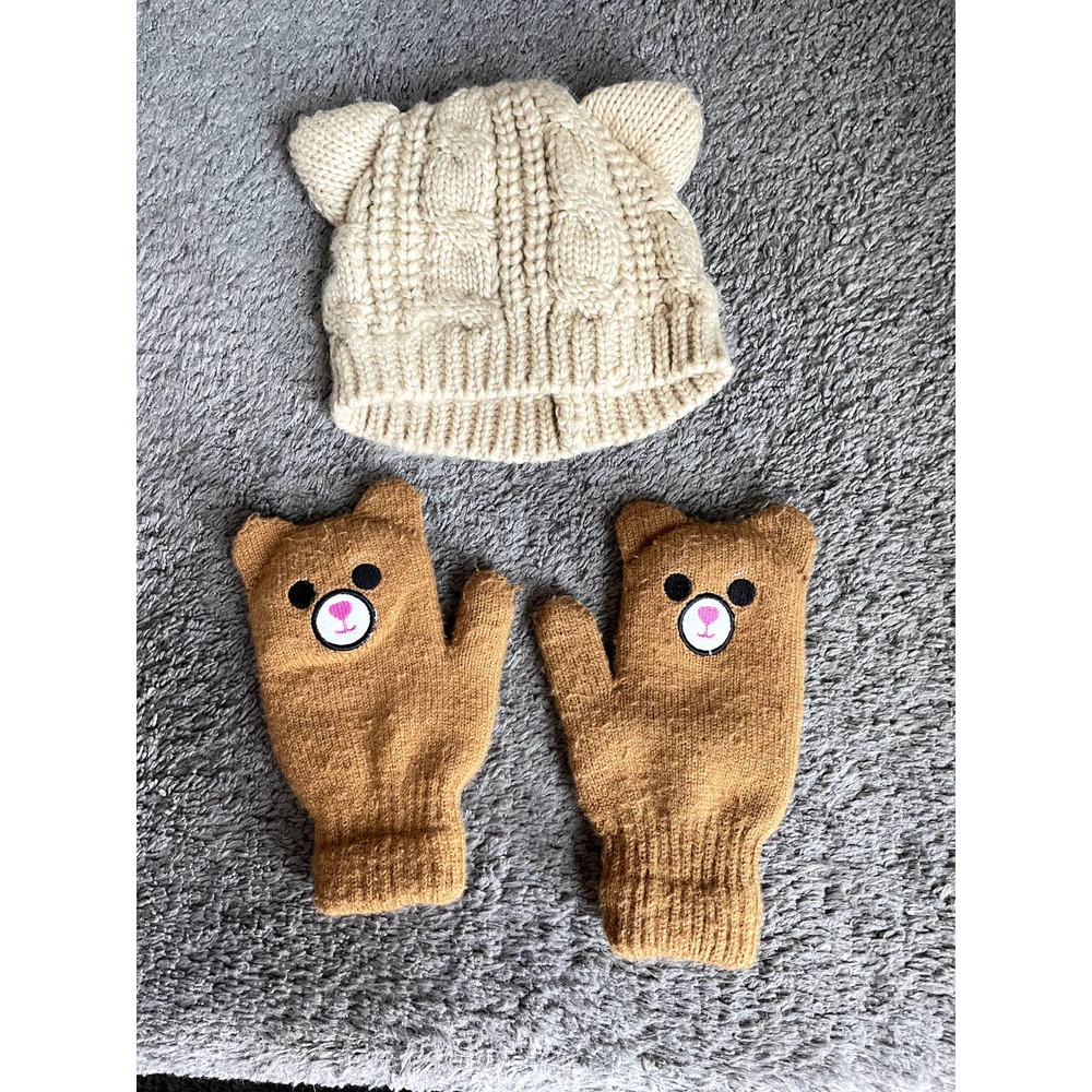 pre-k bear hat and mittens